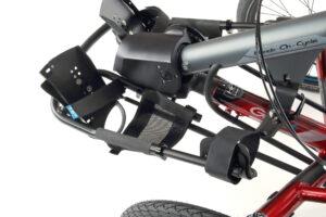 English: Foot plate and calf support for Gekko and Scorpion hands on bike trikes