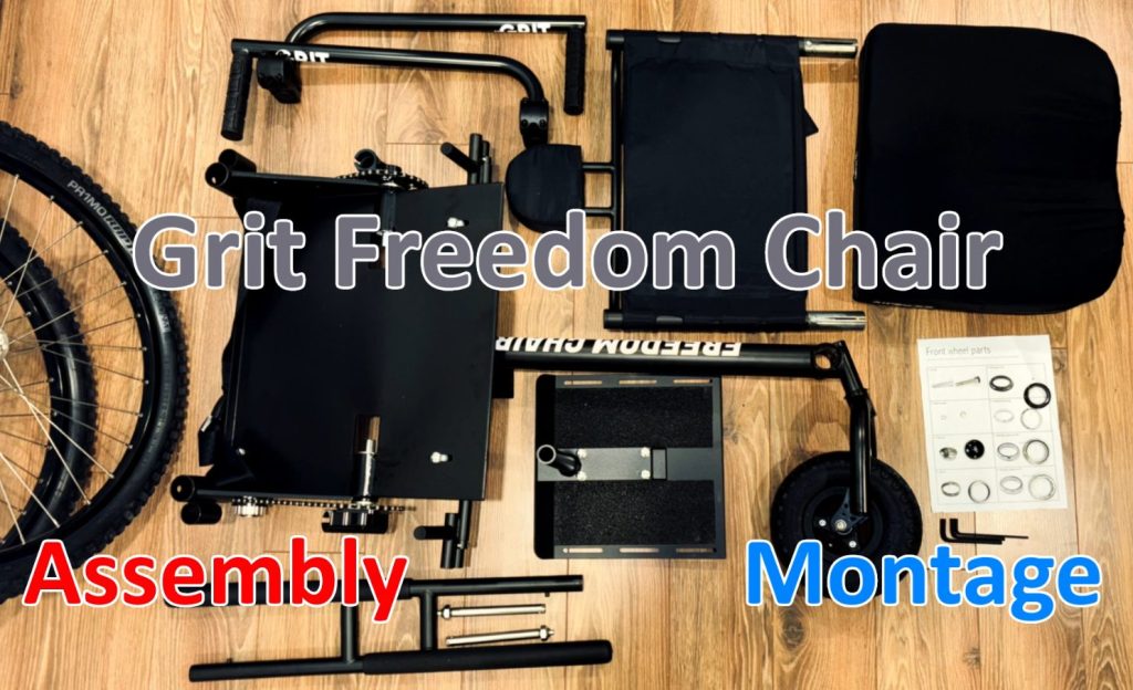 Français: Photo de tous les éléments d'un fauteuil Grit Freedom Chair avant montage English: Photo of all Grit Freedom Chair components before assembly