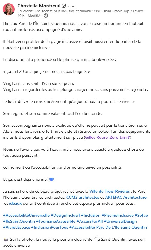Publication de Christelle Montreuil à propos du Sofao