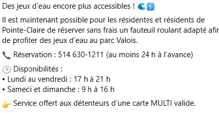 Information pour la location d'Aquatrek2 à Pointe-Claire
