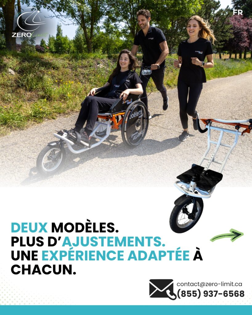 Femme sur une Joëlette Finisher