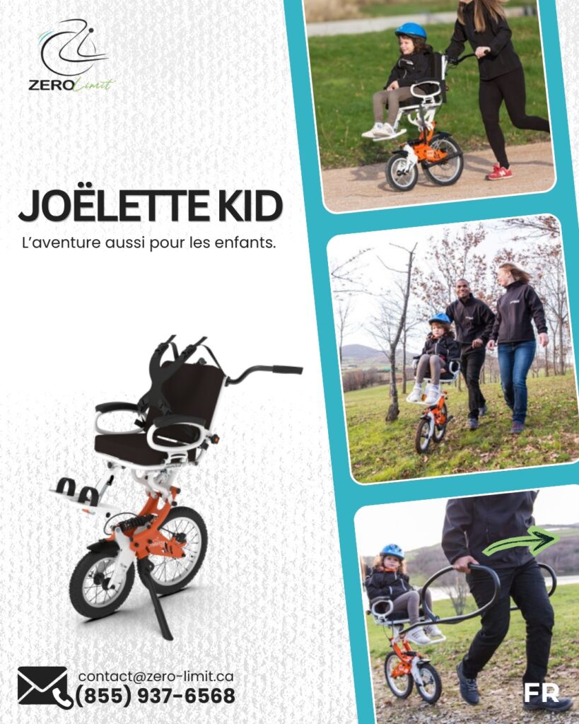 Un enfant sur une Joëlette Kid